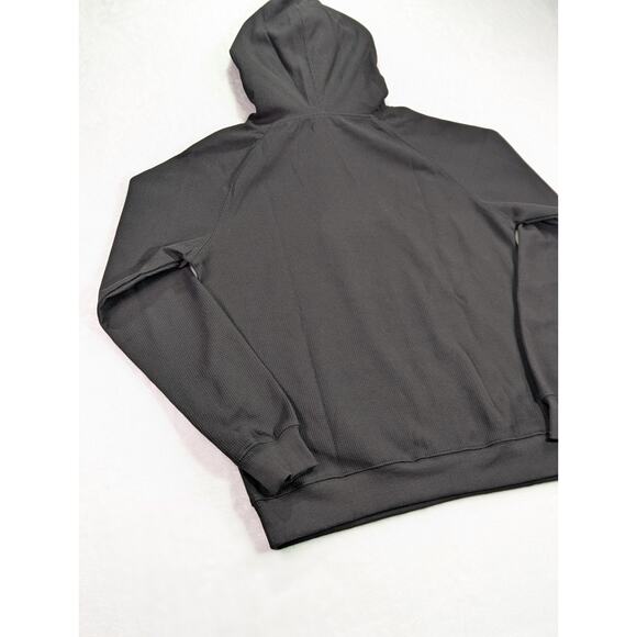 Vict Popu Black Waffle Weave Pattern Pullover Hoodie Size Small - Picture 8 of 9